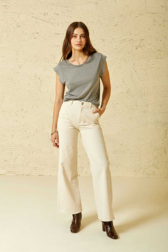 
       Brixton Victory Full Length Wide Leg Pant - Natural/Natural
     