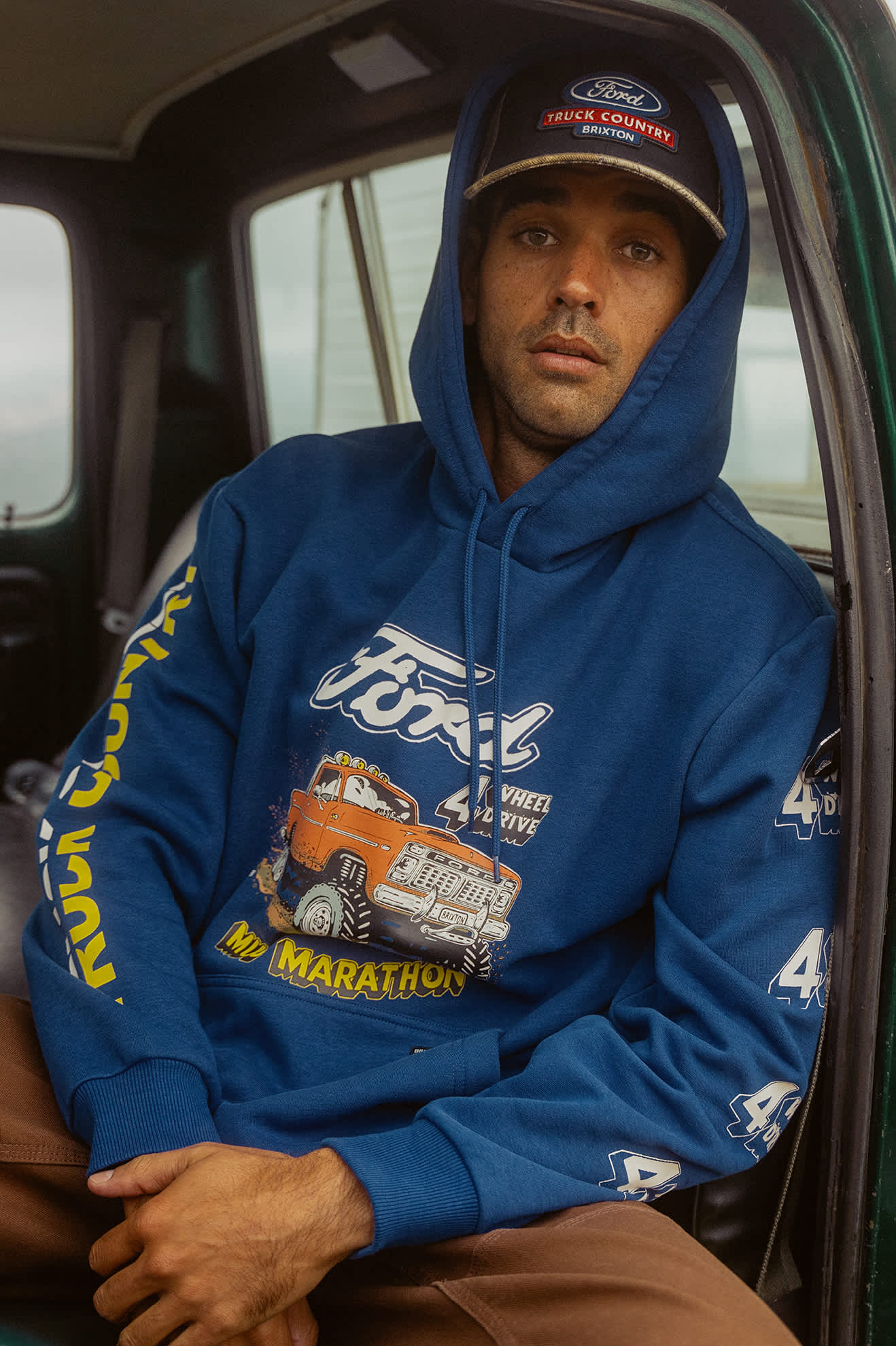 Men's Ford Mud Marathon Relaxed Fleece Hoodie in the color Ford Blue - Men's Lifestyle image