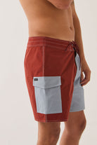 Men's Classic Trunk 17" in the color Dark Brick/Dusty Blue - Men's Side View