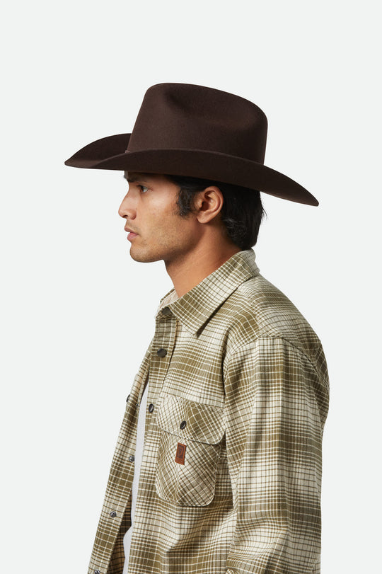 
       Unisex Laredo Cowboy Hat in the color Dark Brown - Men&#39;s Side View
     