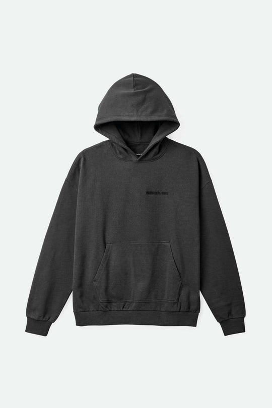 
       Brixton Men&#39;s Embroidered Heavyweight Oversized Hoodie - Washed Black | Main
     