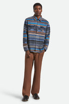 Men's Bowery Arctic Stretch Fleece in the color Mood Indigo Blanket Stripe - Additional Fit image