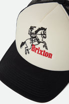Women's Ranching Club Netplus Trucker Hat in the color Black/Off White - Additional Laydown image
