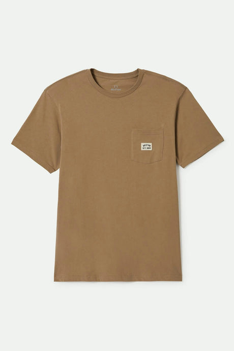 Men's Woodburn S/S Tailored Pocket T-Shirt in the color Khaki - Front Product View