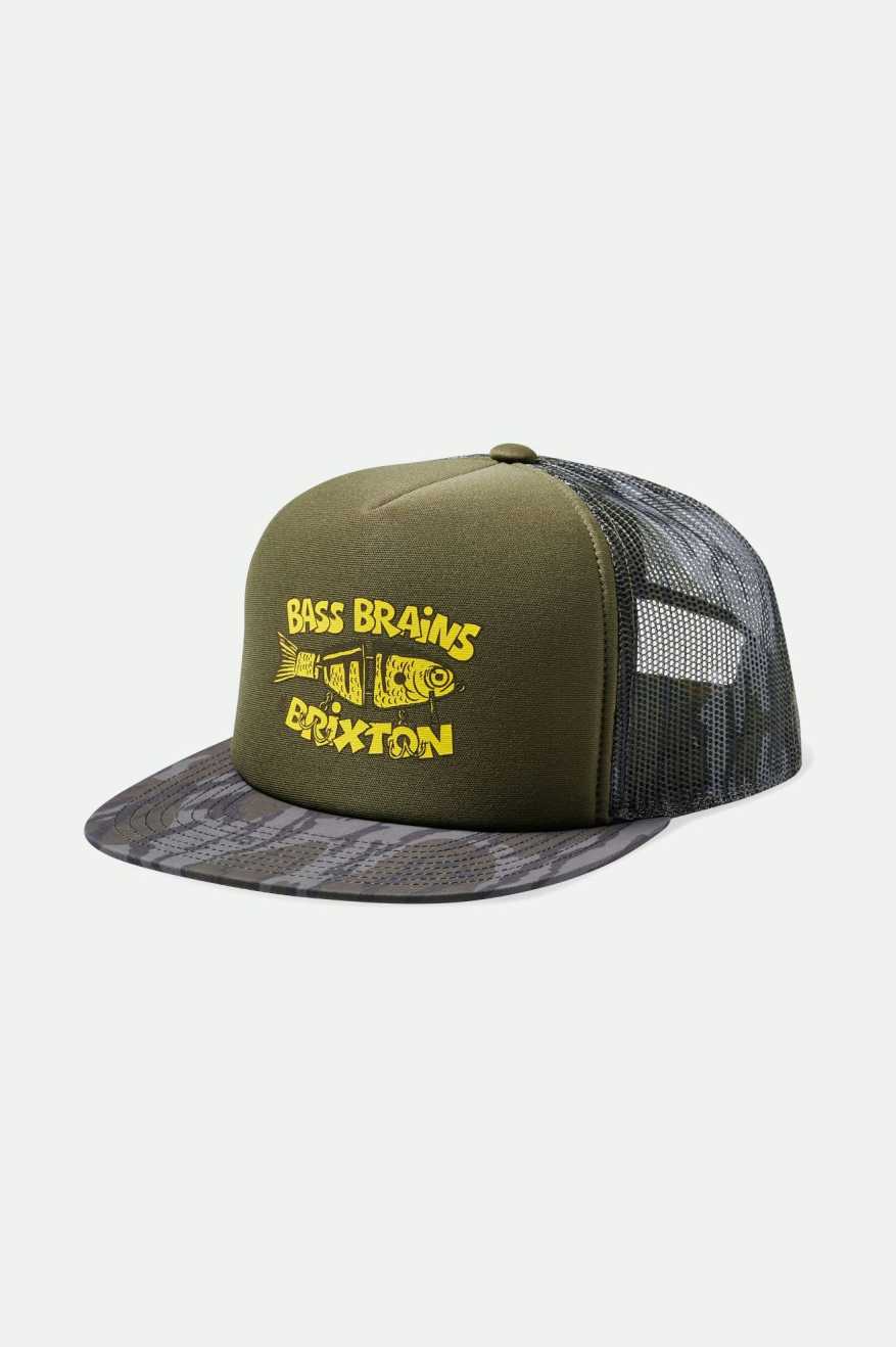 
       Brixton Bass Brains Bait Netplus Trucker Hat - BB Camo
     