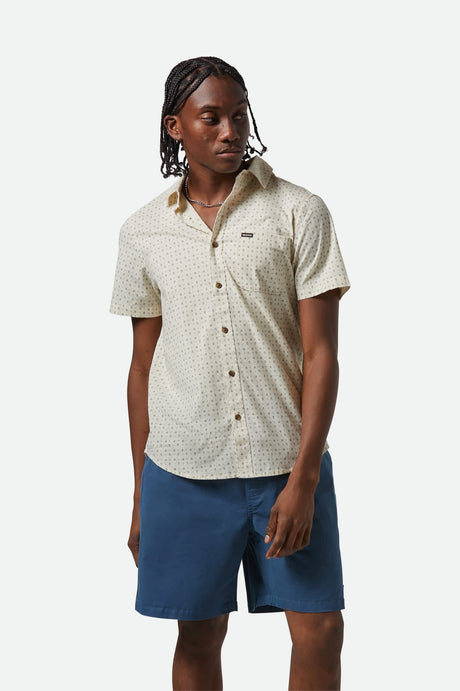 
       Men&#39;s Charter Print S/S Shirt in the color Off White/Micro Floral - Men&#39;s Front View
     