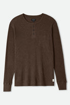 Men's Baseline Waffle Knit Top in the color Walnut Brown - Front Product View