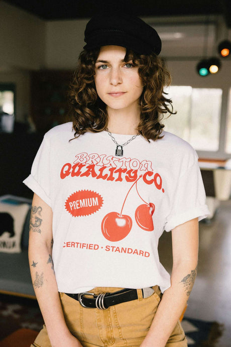 
       Women&#39;s Lifestyle 1 | Premium Cherry Vintage Crew T-Shirt - White
     