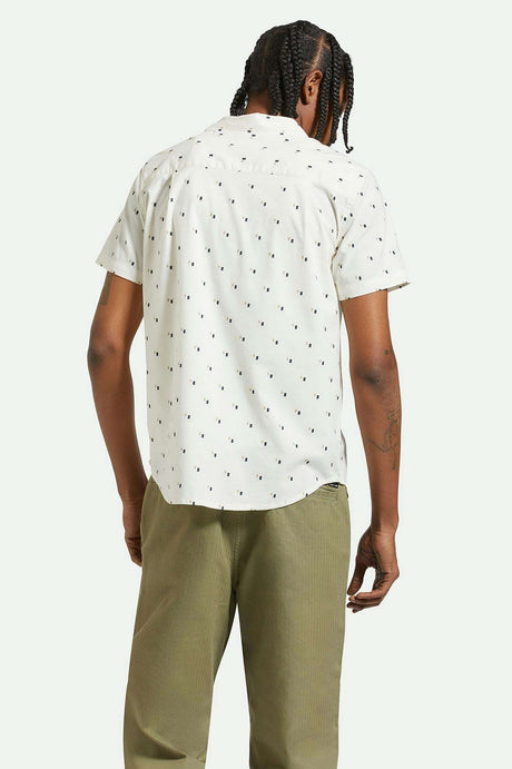 
       Back Fit Image | Charter Print S/S Woven Shirt - Off White/Tipping Square
     