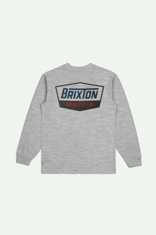 
       Back Laydown Image for Regal L/S Standard T-Shirt - Heather Grey/Navy/Brown
     