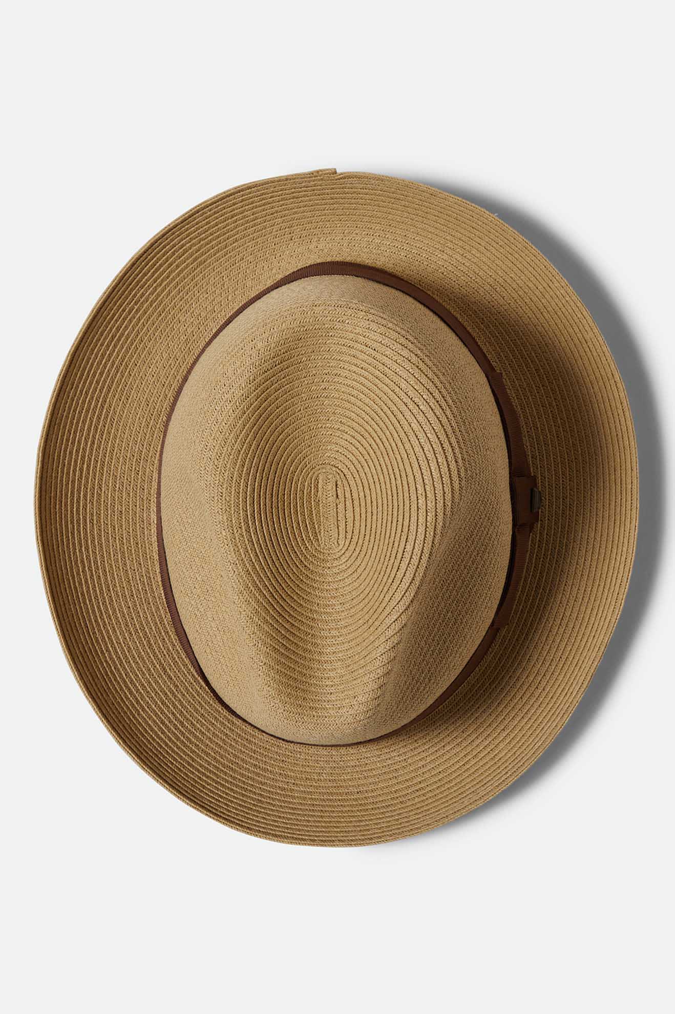 Unisex Horton Convertabrim Packable Fedora in the color Dark Tan/Light Brown - Additional Laydown image