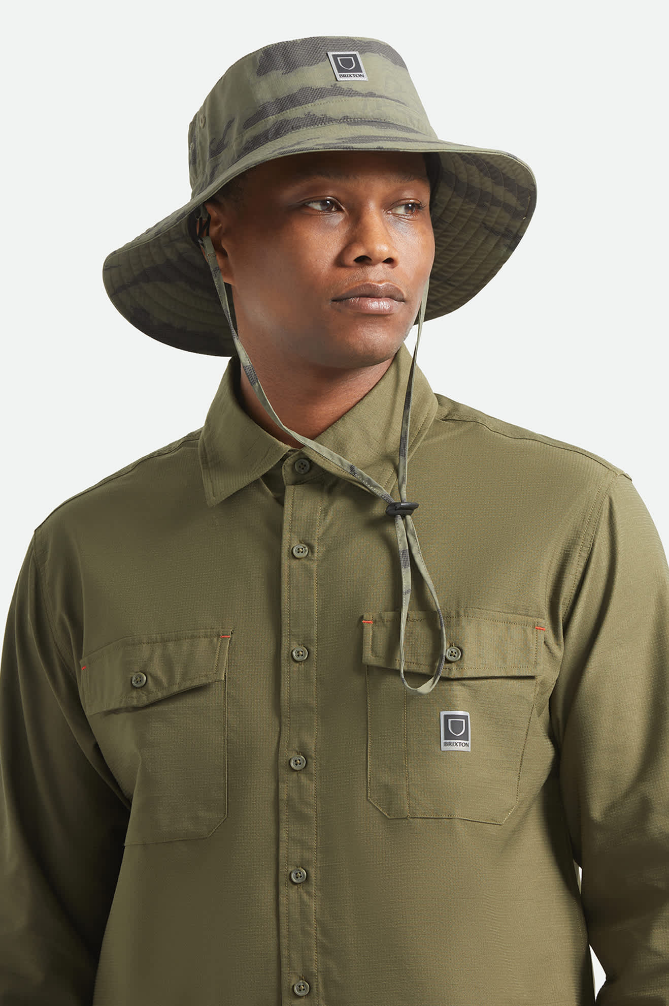 Unisex Journey Boonie Hat in the color Olive Tiger Camo - Men's Front View