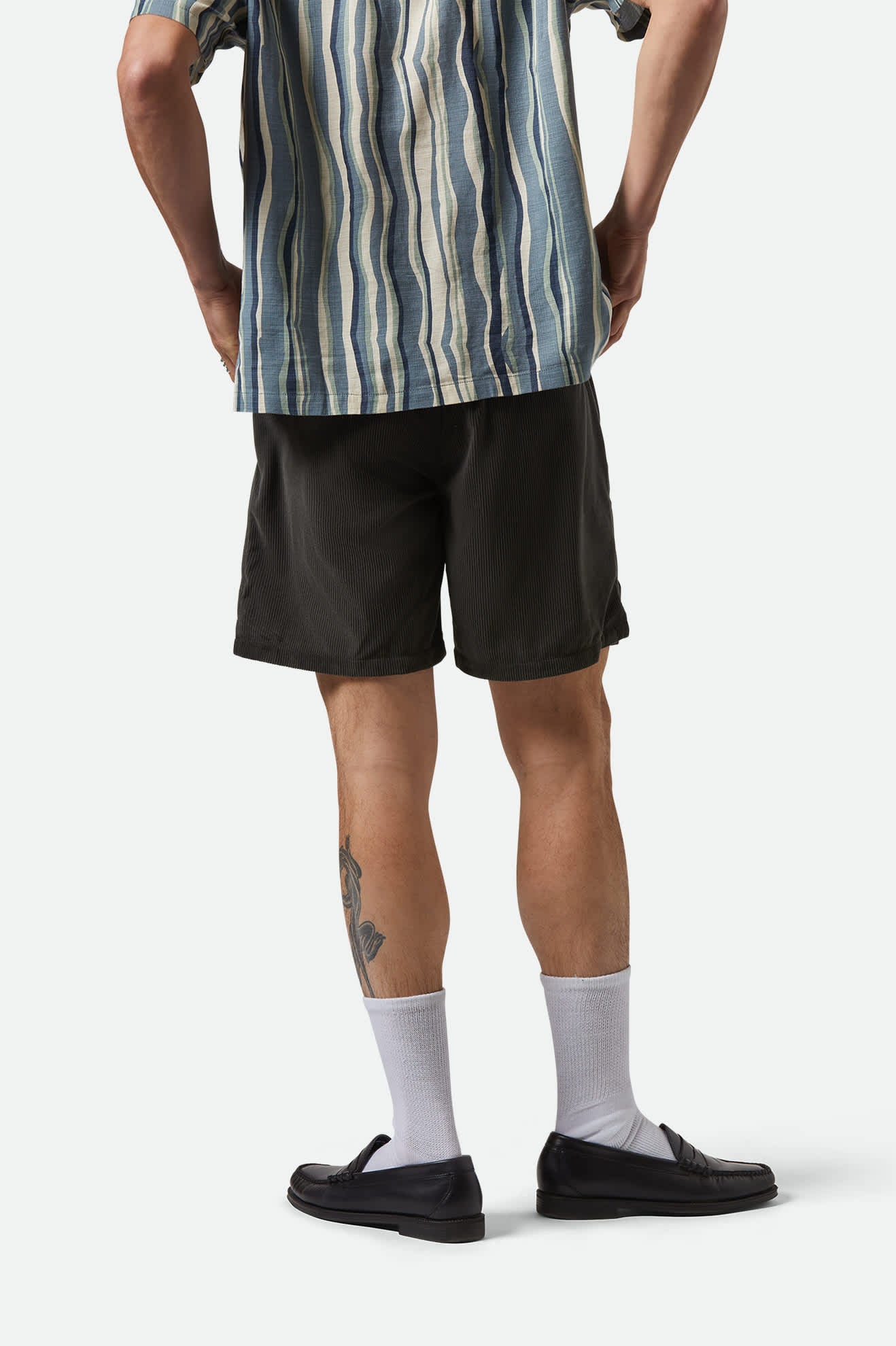 
       Men&#39;s Everyday Corduroy Short in the color Washed Black - Men&#39;s Back View
     