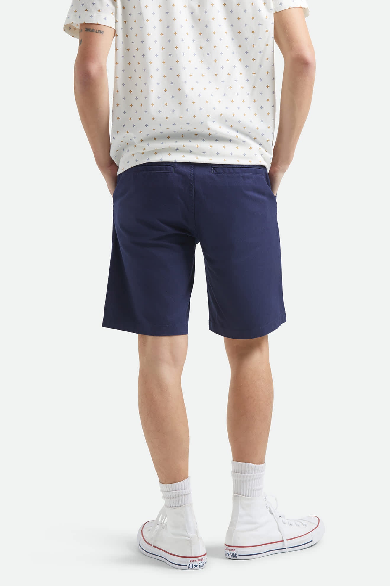 Men's Santo Chino Short in the color Midnight Blue - Men's Back View