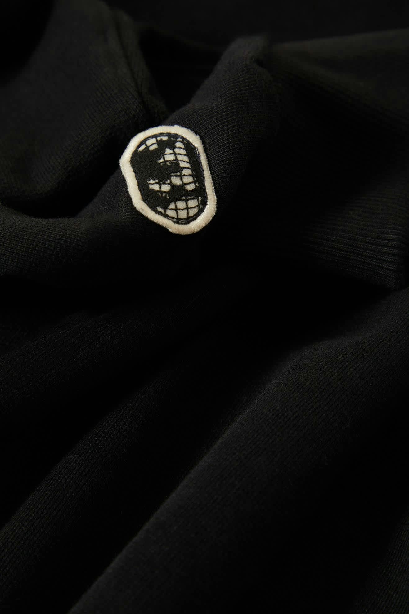 Men's Embroidered Heavyweight Oversized Crew in the color Black - Additional Laydown image