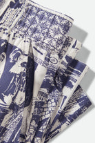 Women's Post Playa E-Waist Short in the color Navy/White Collage - Additional Laydown image