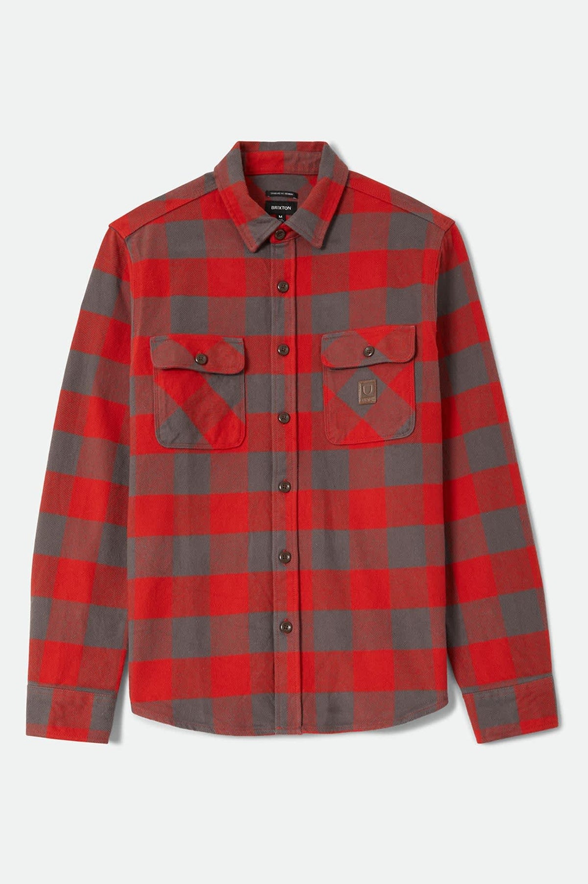 Men's Bowery Heavyweight Flannel in the color Washed Red/Grey - Front Product View