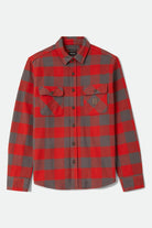Men's Bowery Heavyweight Flannel in the color Washed Red/Grey - Front Product View