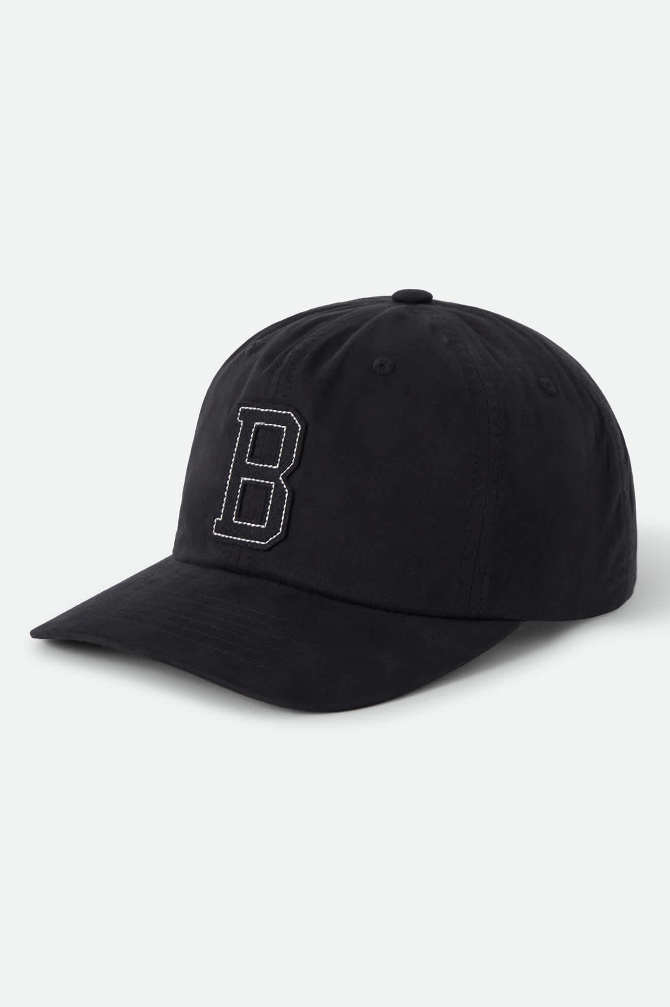 Unisex Big B Adjustable Hat in the color Black/Black/Off White - Front Product View