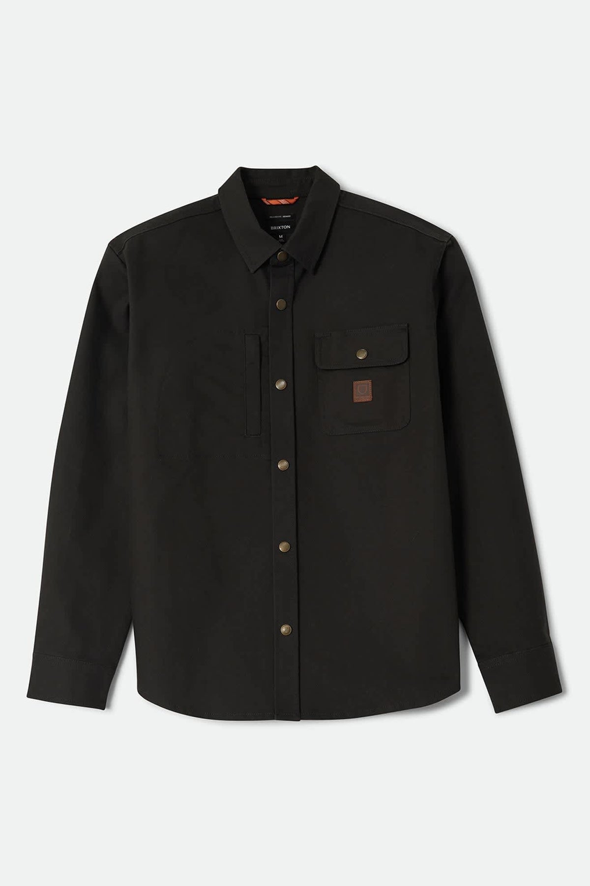 Men's Builders Stretch Overshirt in the color Black - Front Product View