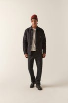 Men's Builders Stretch Lined Jacket in the color Black - Men's Front View