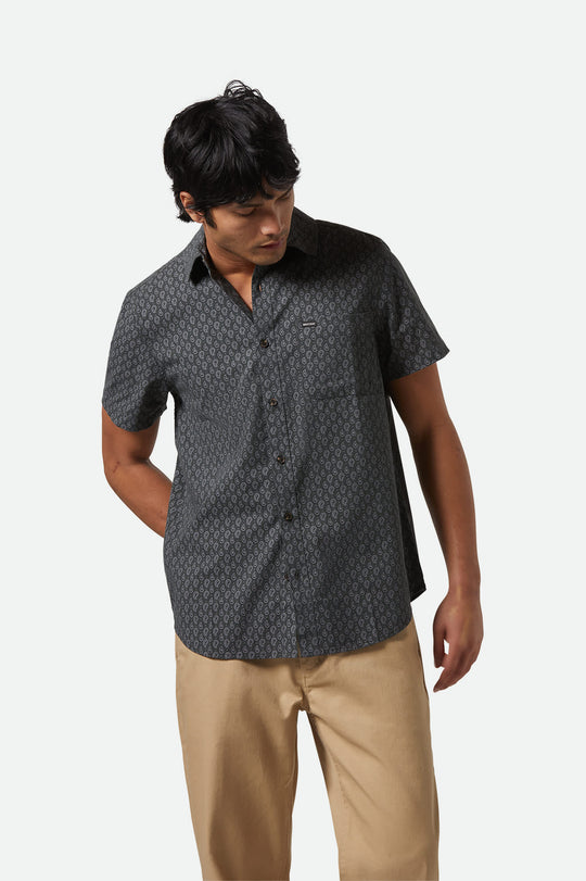 
       Men&#39;s Charter Print S/S Shirt in the color Washed Black/Paisley - Men&#39;s Front View
     