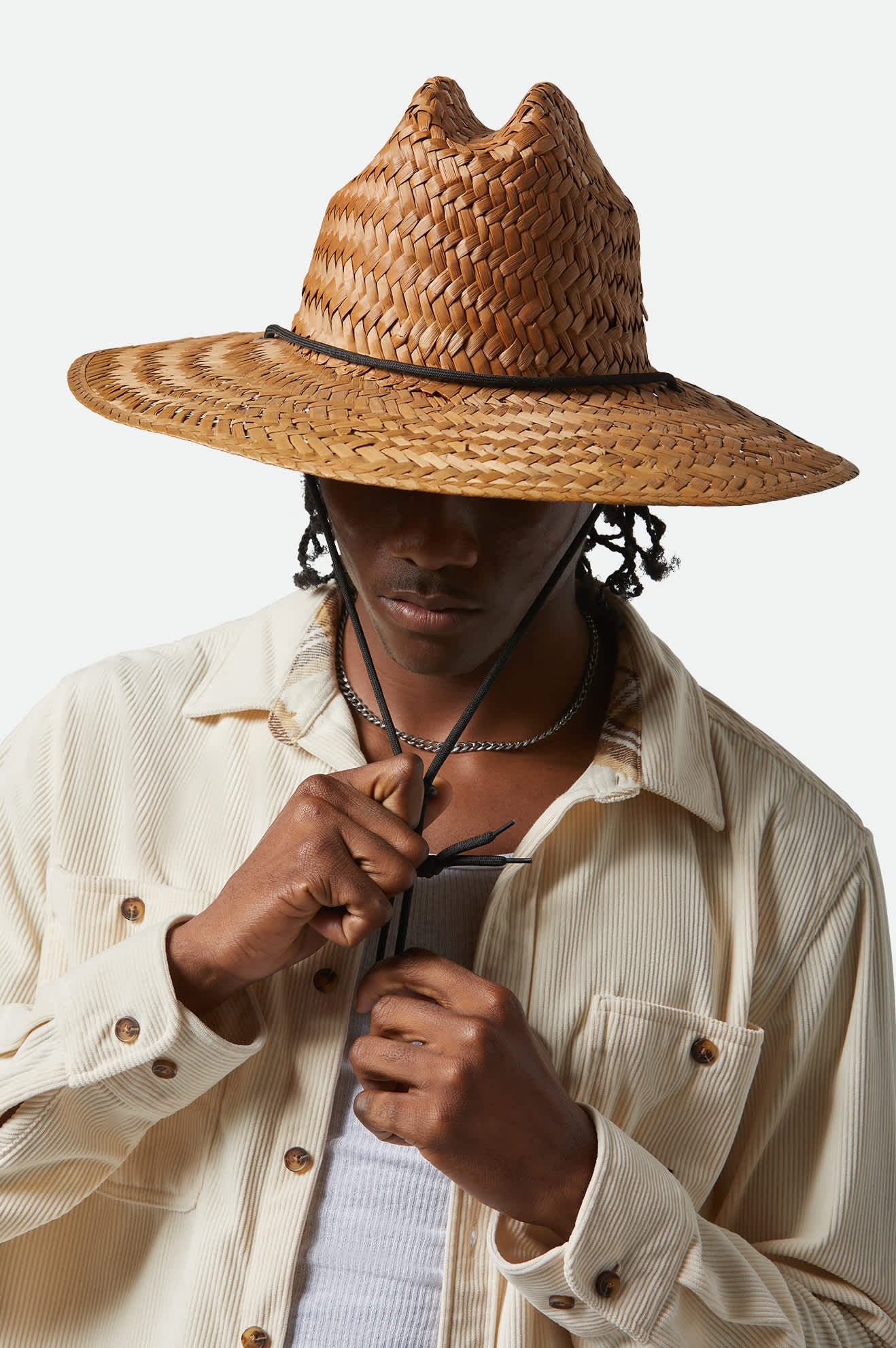 
       Unisex Bells II Sun Hat in the color Light Brown - Men&#39;s Front View
     