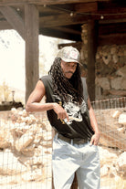Men's Wolcott Worn In Boxy Muscle Tank in the color Black - Men's Lifestyle image