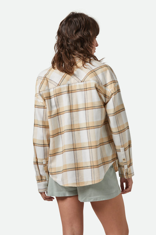 
       Women&#39;s Bowery Women&#39;s Classic L/S Flannel in the color Off White/Semolina/Washed Copper Plaid - Women&#39;s Back View
     