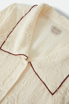 Women's Grace Button Down Shirt in the color Off White/Wild Ginger - Additional Laydown image