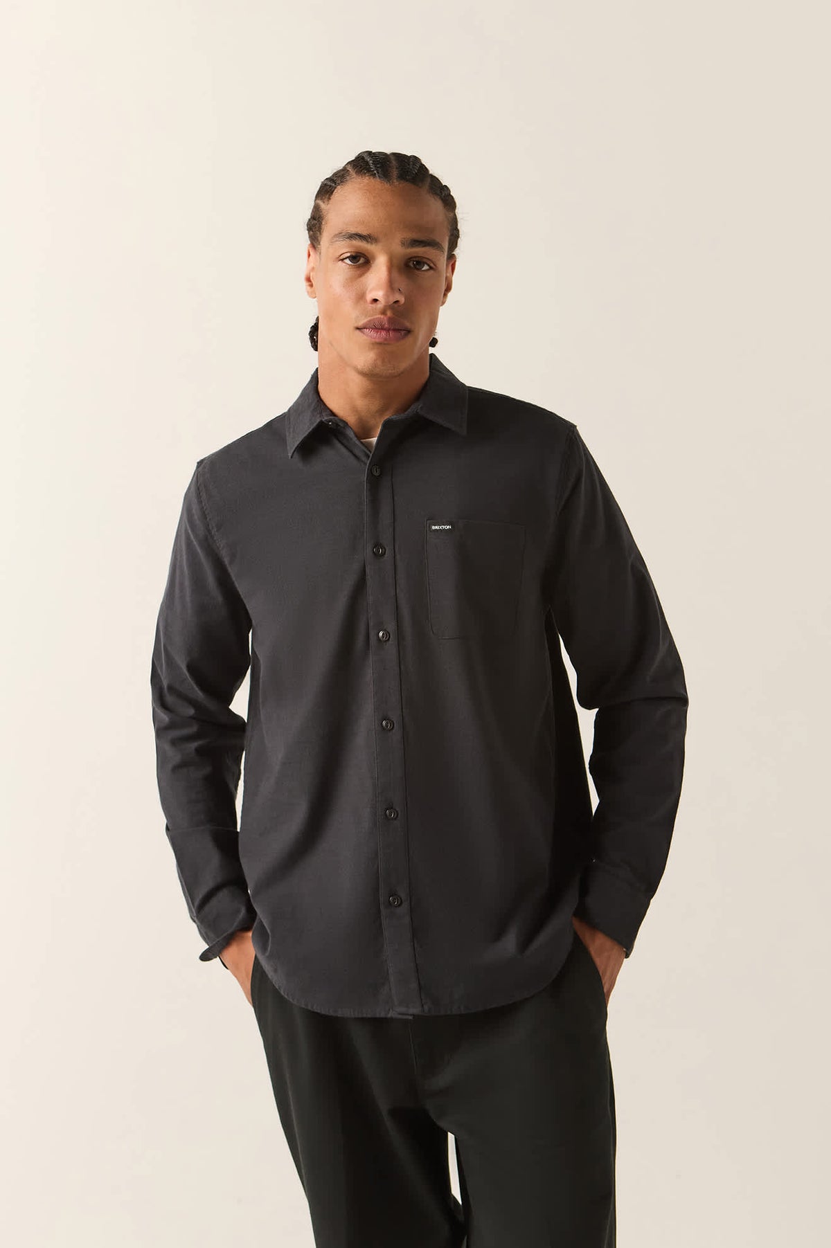 Men's Sanford Shirt in the color Black - Men's Front View