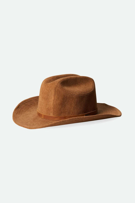 Brixton Women's Range 70's Cowboy Hat - Tobacco Brown Cord | Main