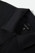 Men's Journey Lightweight 1/2 Zip Cropped Short Sleeve Shirt in the color Black - Additional Laydown image