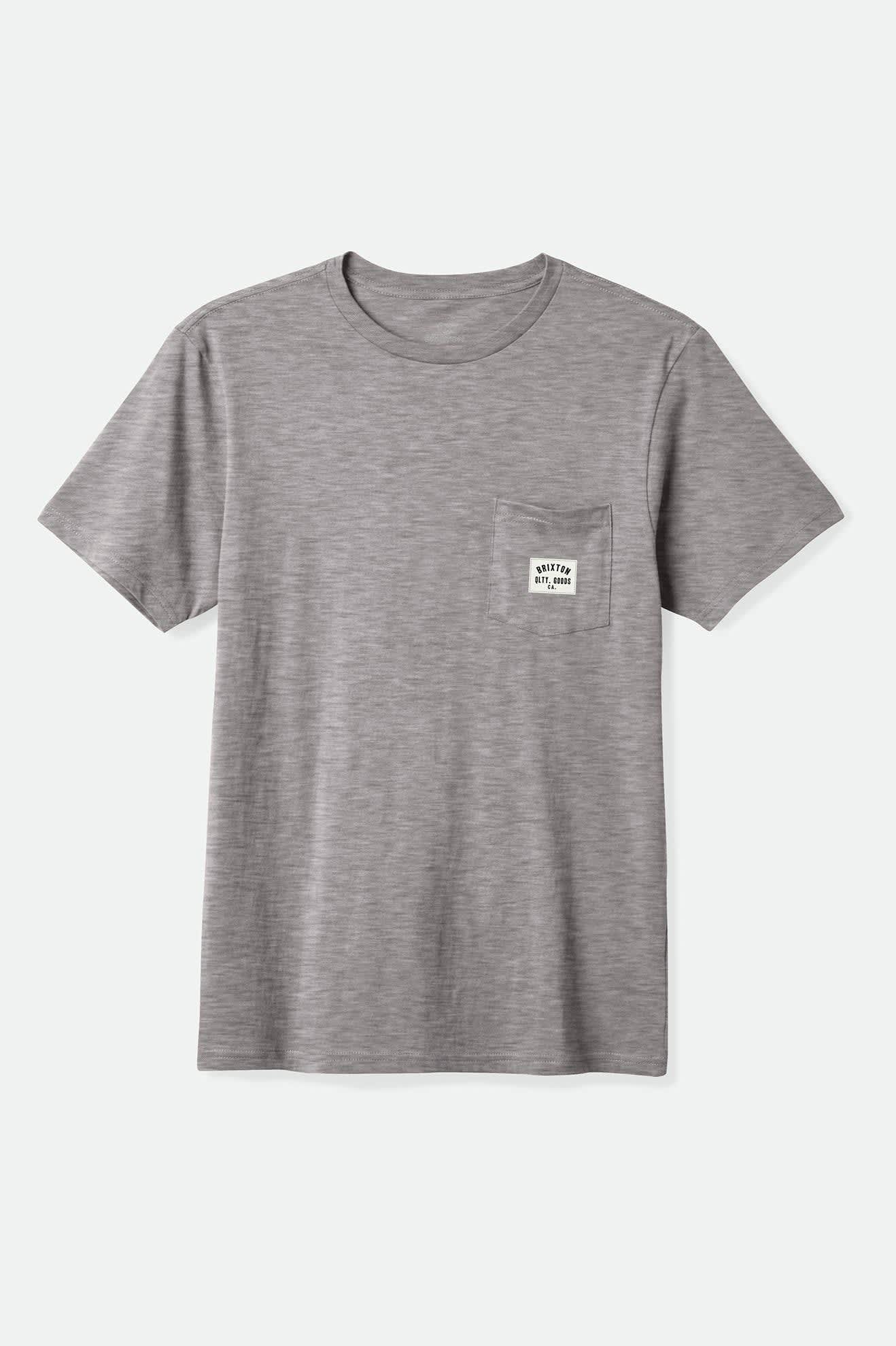 Men's Woodburn S/S Tailored Pocket T-Shirt in the color Heather Grey - Front Product View