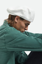 Unisex Hooligan Flat Cap in the color Whitecap - Men's Side View