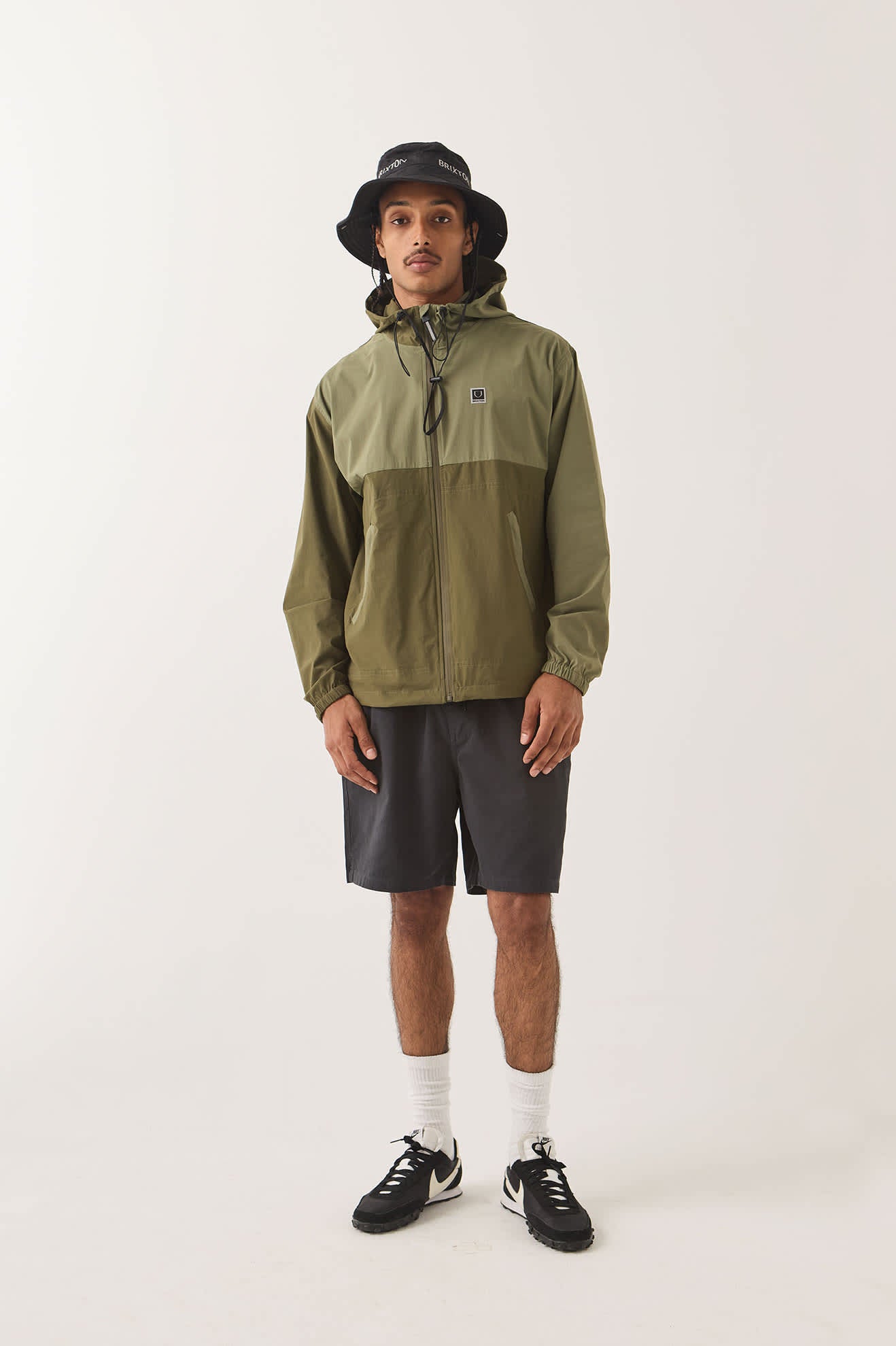 Men's Journey Zip Jacket in the color Dark Olive/Olive Surplus - Men's Front View