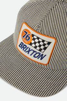 Unisex 76 Finish Line Snapback in the color Navy/Off White Hickory Stripe - Additional Laydown image