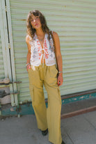 Women's The Jett Lightweight Cargo Wide Leg Pant in the color Olive Stone - Men's Lifestyle image