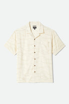 Men's Bunker Slub Short Sleeve Shirt in the color Whitecap/Black Swallows - Front Product View