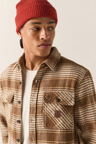 Men's Bowery Heavyweight Flannel in the color Pinecone Brown/Whitecap - Additional Fit image
