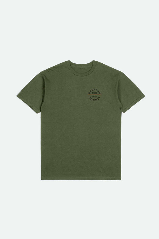 
       Brixton Men&#39;s Oath V S/S Standard T-Shirt - Ivy Green/Washed Black/Rust | Main
     