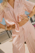 Women's Paradise Lounge Short Sleeve Shirt in the color Chalk Pink - Men's Lifestyle image