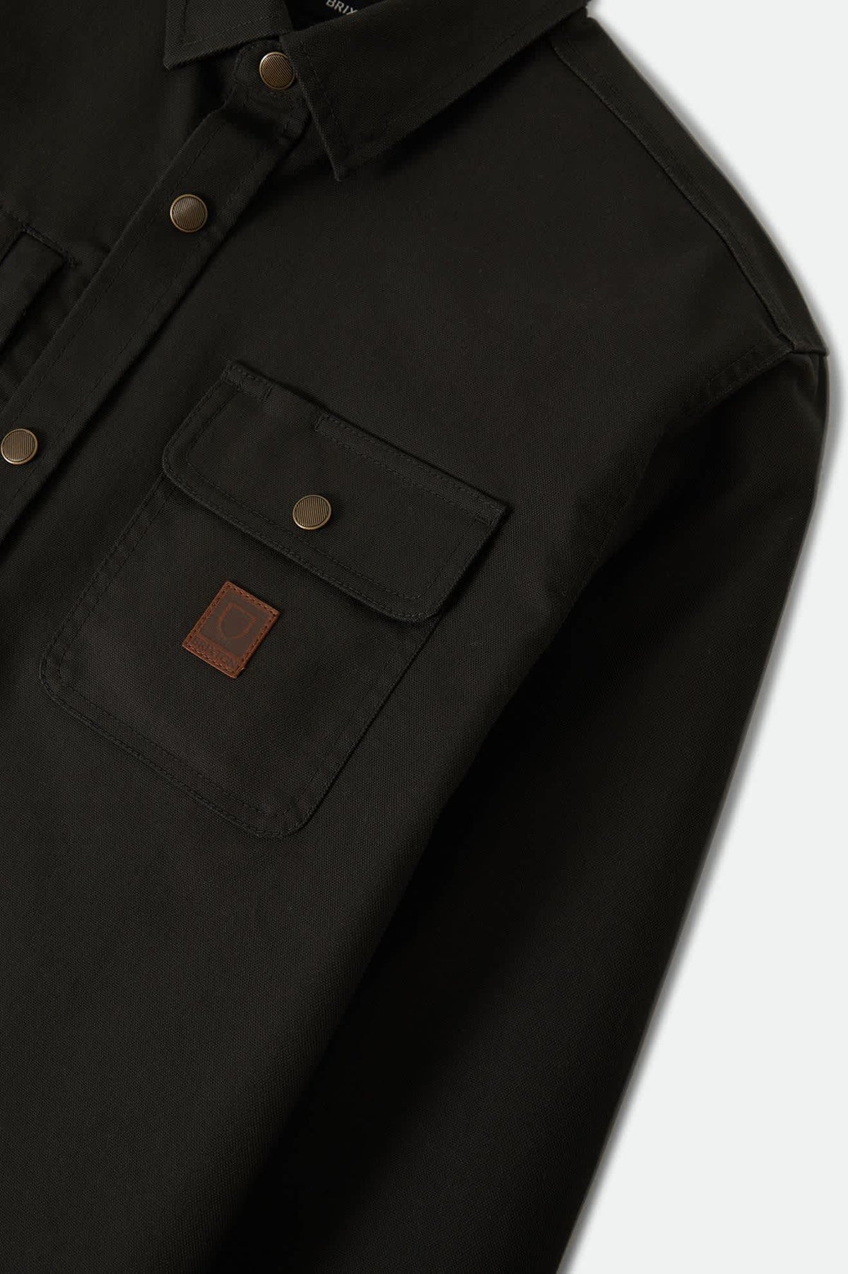 Men's Builders Stretch Overshirt in the color Black - Additional Laydown image