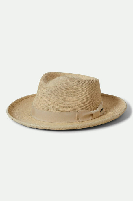 Unisex Swindle Straw Fedora in the color Natural/Natural - Front Product View