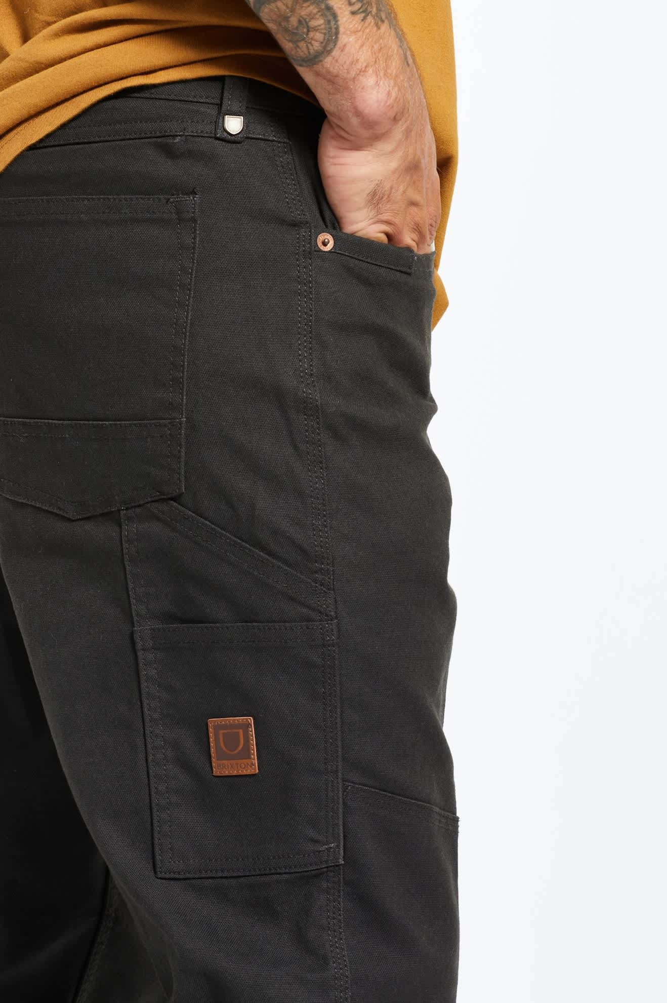 Men's Builders Carpenter Stretch Pant in the color Washed Black - Additional Fit image