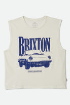Women's Sunday Cruising Club Muscle Tank in the color Vintage White - Front Product View