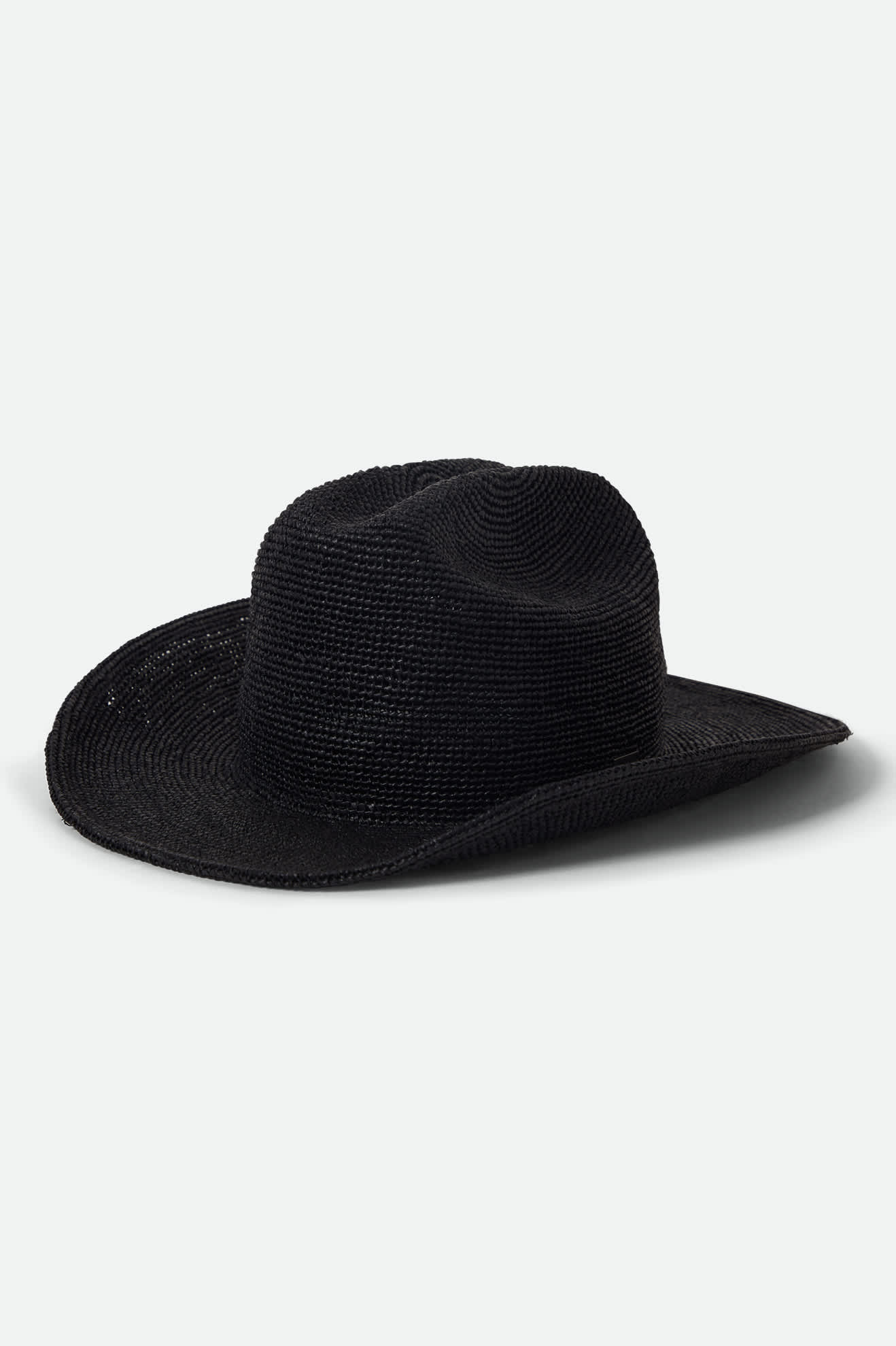 Women's Odessa Straw Packable Cowboy Hat in the color Black - Front Product View