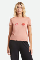 Women's Tossed Dice Crew T-Shirt in the color Italian Clay - Women's Front View