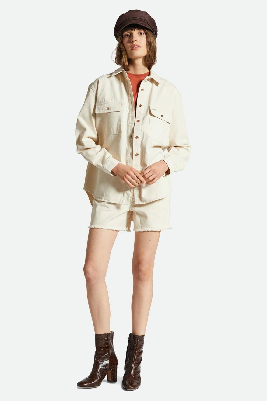 
       Brixton Bowery Boyfriend L/S Overshirt - Natural
     