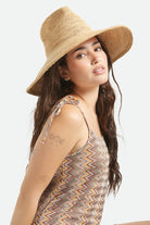 Women's Helena Straw Sun Hat in the color Tan - Women's Front View